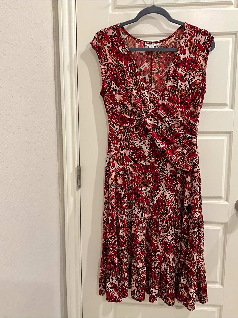 Dress Barn Red and Black Midi Dress